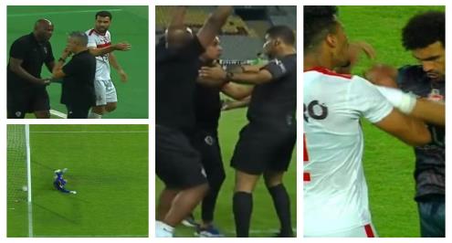 مشادة عواد وعبد المجيد واعتراض عبد الله على جوميز ودفع الحكم الرابع في لقطات الزمالك والمصري